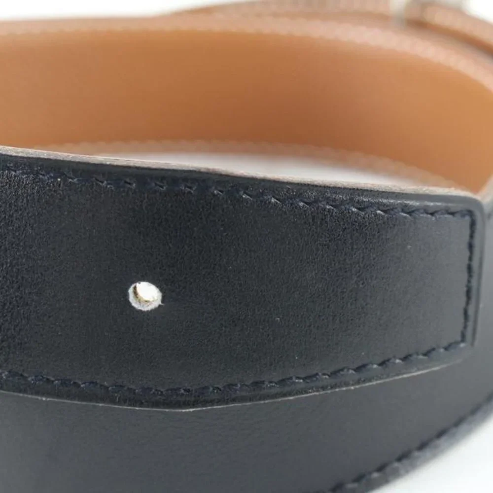 Hermès 32mm Martelee Reversible H Logo Belt Hammered Buckle 85h629s
